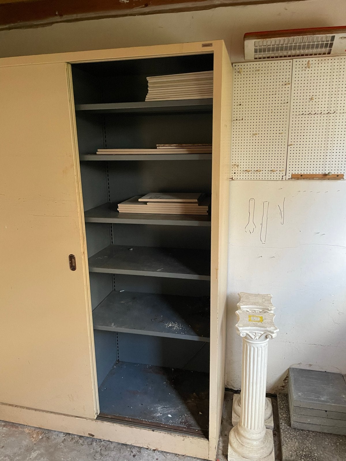 Metalen archiefkast met schuifdeuren, Huis en Inrichting, Ophalen, Gebruikt