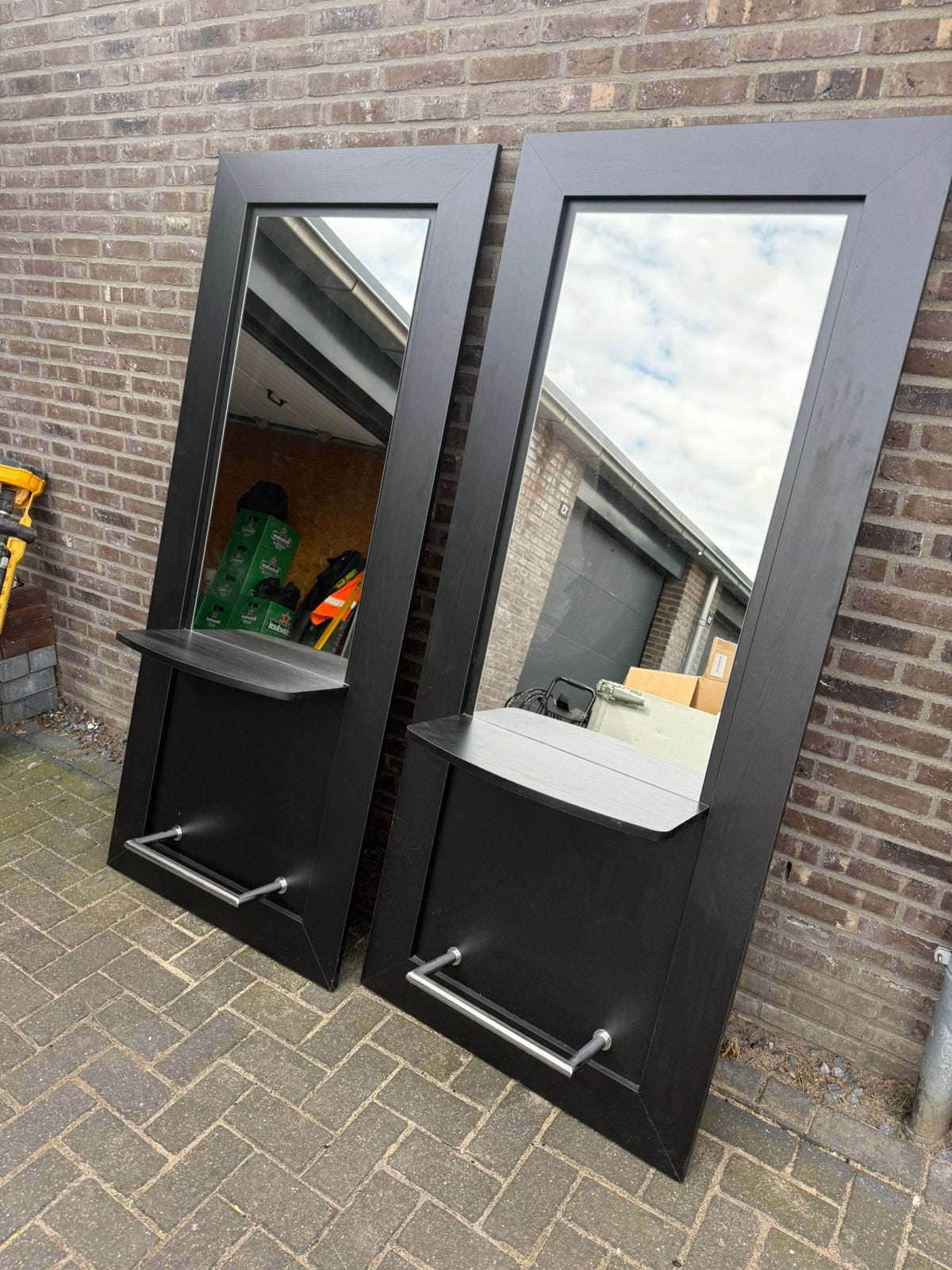 2 kaptafels voor in een kapsalon, Ophalen, Gebruikt, 50 tot 100 cm, Hout look