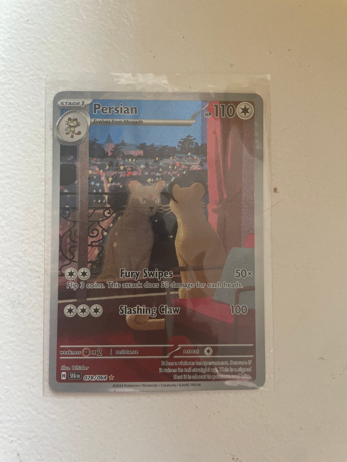 Pokémon Persian 078/064 Full Art, Ophalen, Zo goed als nieuw, Losse kaart, Foil