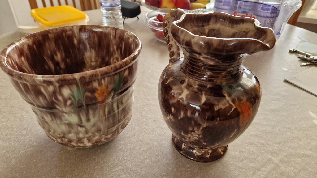 brocante bloempot en vaas of kan germany, Ophalen of Verzenden