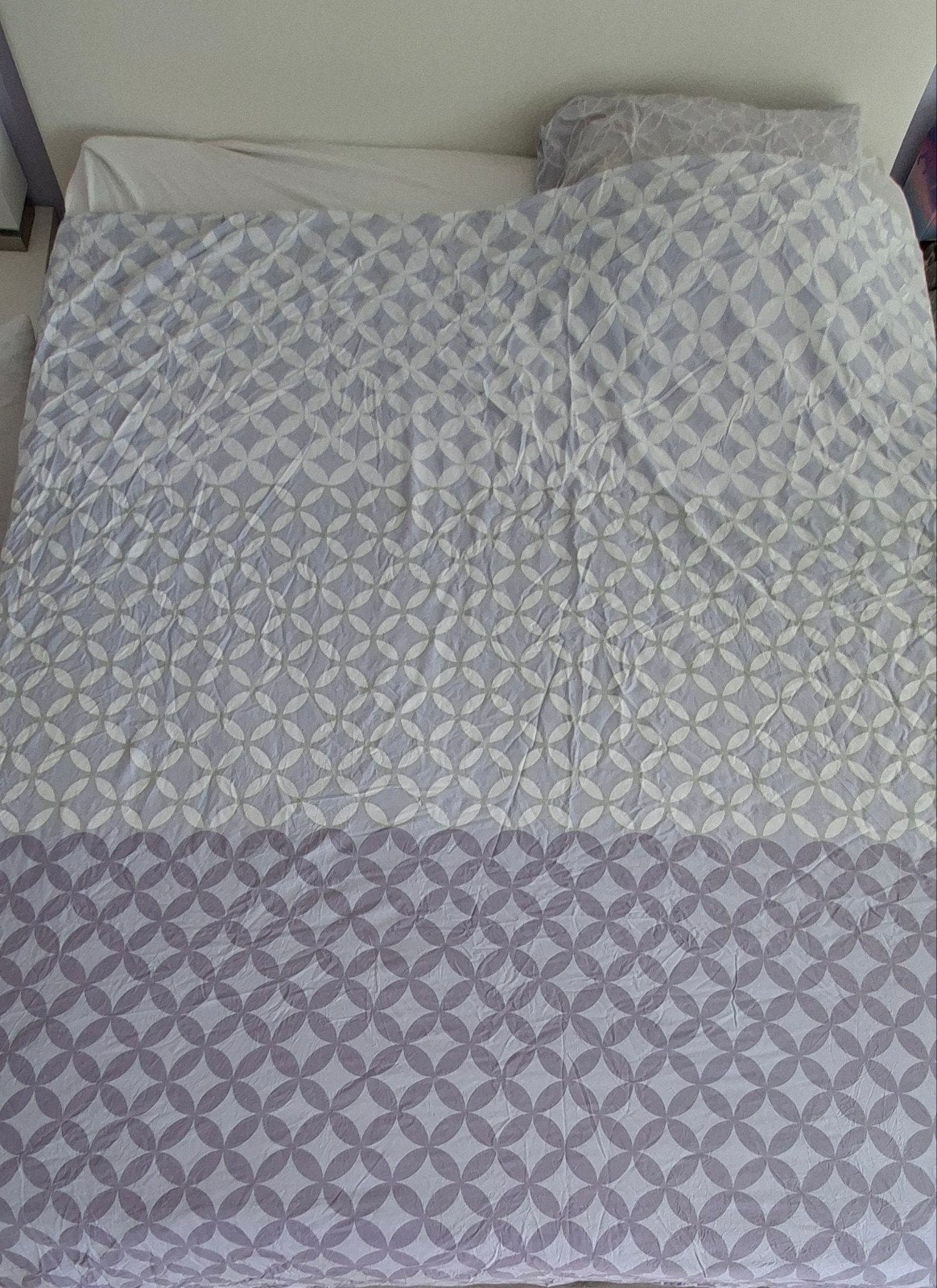dekbedovertrek 240x220 met 1 kussenhoes lila, paars wit, Ophalen, Meerkleurig, Katoen, Tweepersoons