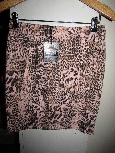G078 Envy M-L nieuw label rok roze bruin animal stretch, Maat 38/40 (M), Bruin, Verzenden, Nieuw