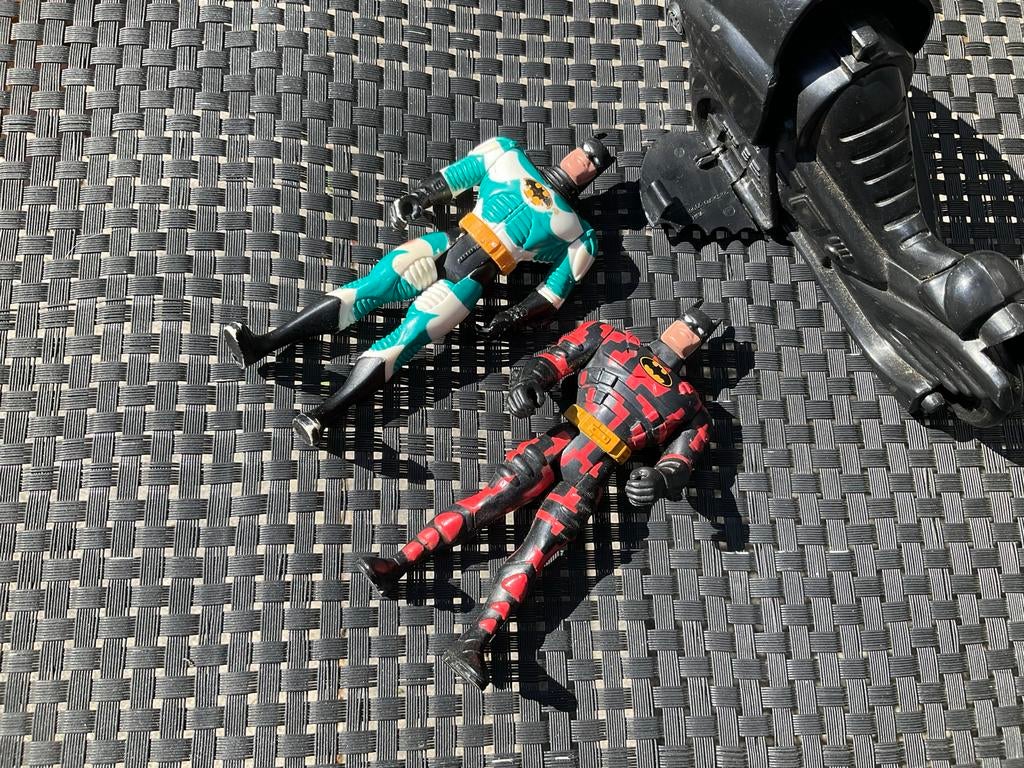 Twee vintage Batman actiefiguren met motor, Ophalen of Verzenden, Zo goed als nieuw