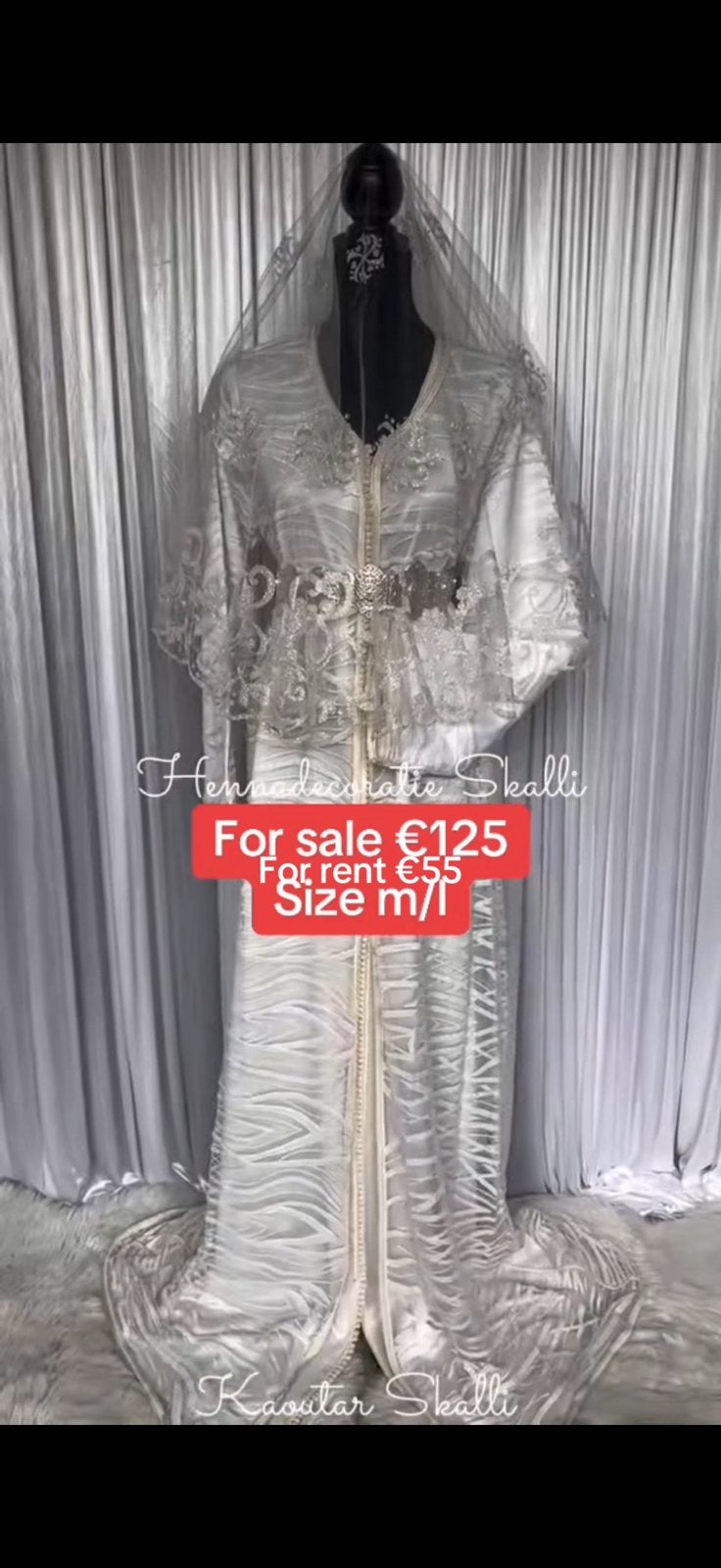Bridal takshita wit glitter, Ophalen of Verzenden, Zo goed als nieuw, Wit, Overige typen