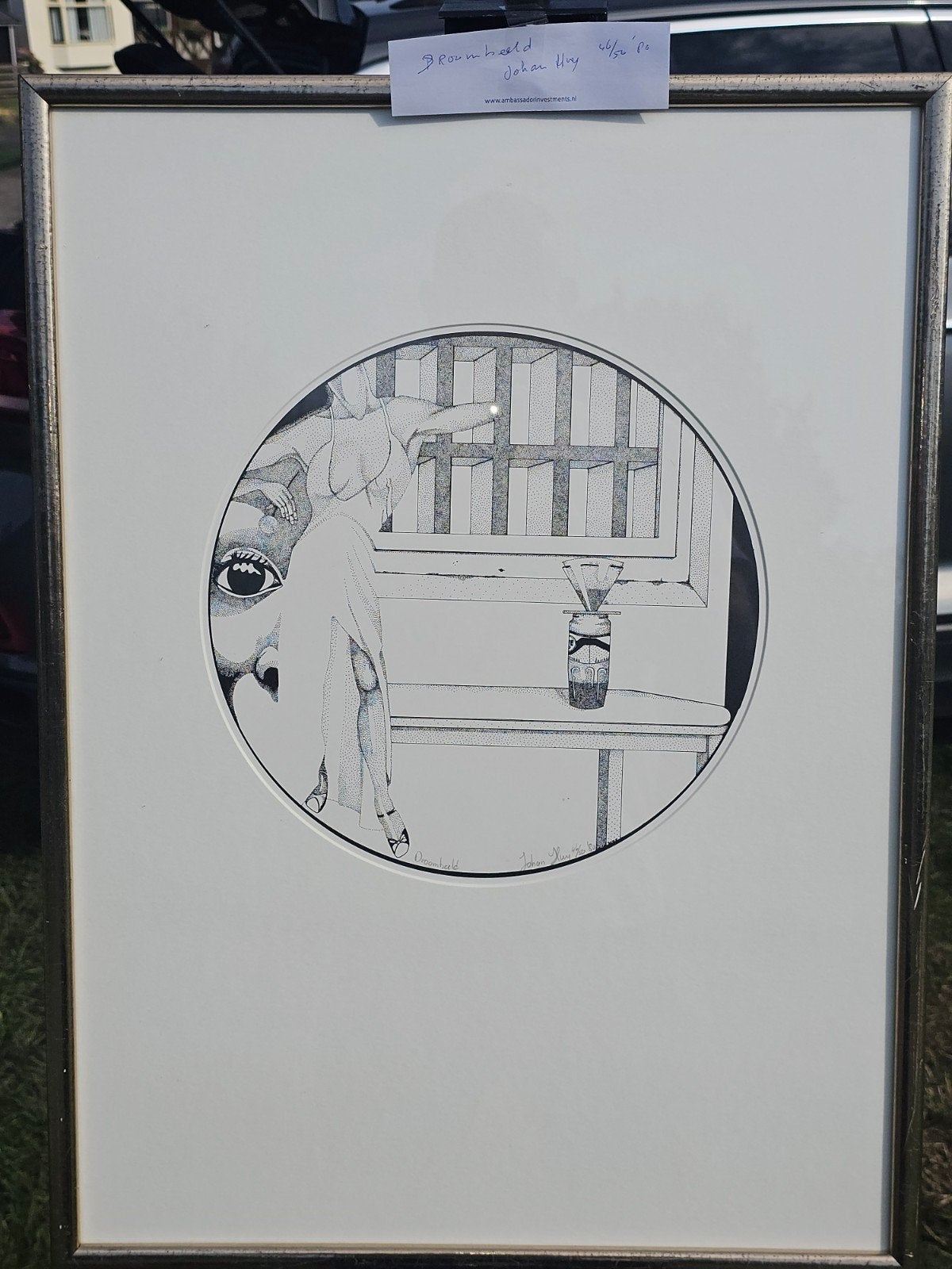Ets 'Droombeeld' van Johan Huy, gesigneerd, genummerd,, Ophalen of Verzenden, Ets, Genummerd, 1950 - 1999
