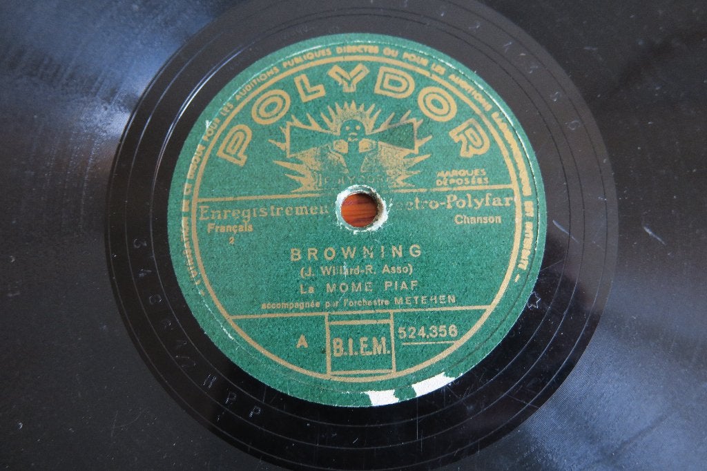 La Mome Piaf / Edith Piaf Browning 78rpm 78 toeren chanson, Overige genres, Gebruikt, 10 inch, Ophalen of Verzenden