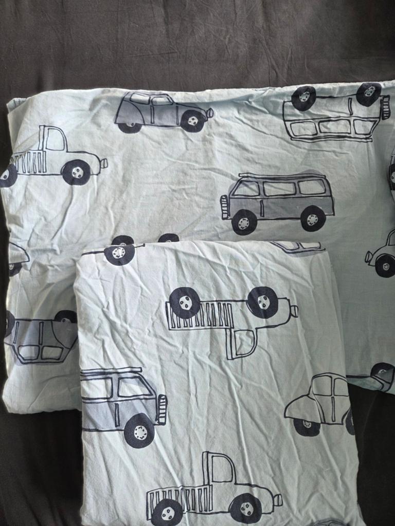 Hema dekbedovertrek auto's - 100% katoen, Gebruikt, Blauw, Dekbedovertrek, Ophalen of Verzenden