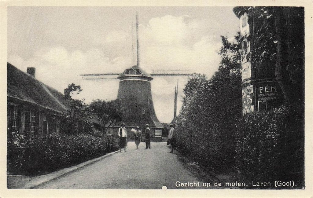 703-009-043 Gezicht op de Molen Laren (Gooi), Verzenden, Voor 1920, Noord-Holland