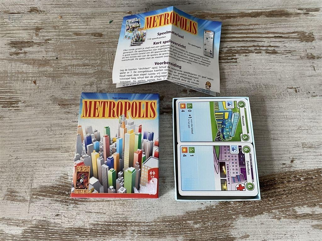 Metropolis kaartspel 999 games [s537], Hobby en Vrije tijd, Gezelschapsspellen | Bordspellen, Verzenden, Zo goed als nieuw