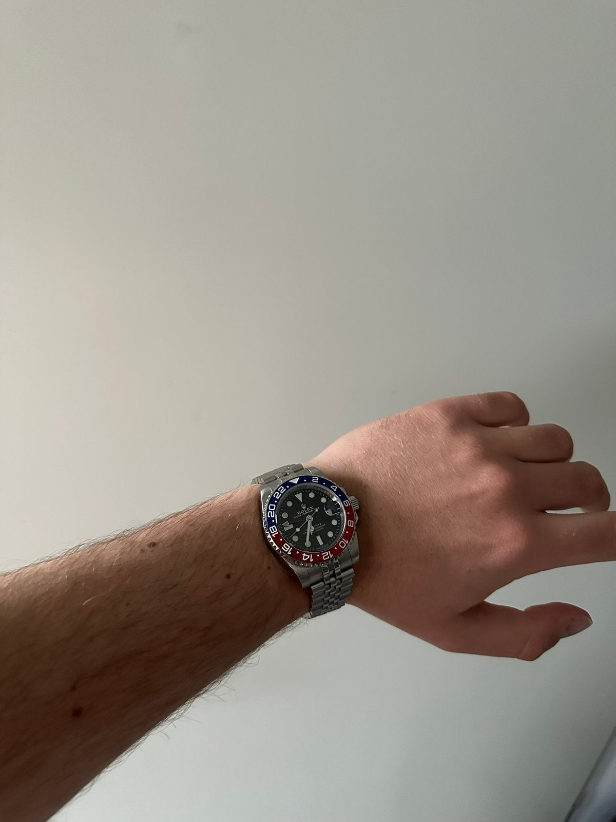 Rolex GMT-Master II Pepsi, Ophalen of Verzenden, Zo goed als nieuw, Zilver, IJzer of Staal