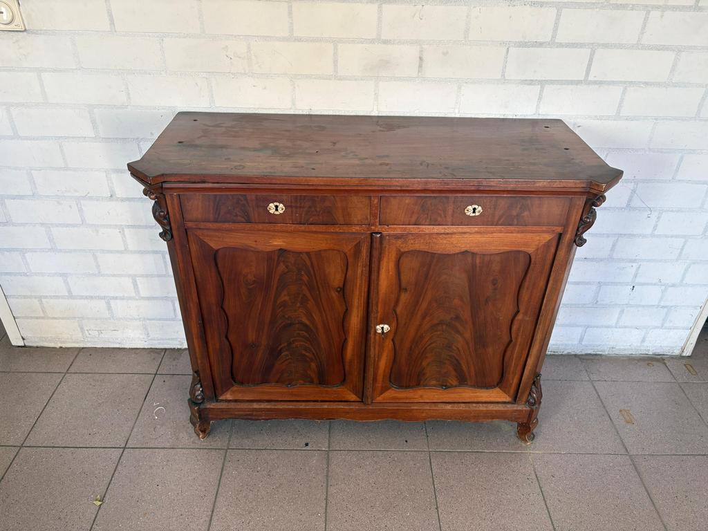 Antiek massief houten dressoir walnoot stijl met lades, Antiek en Kunst, Ophalen