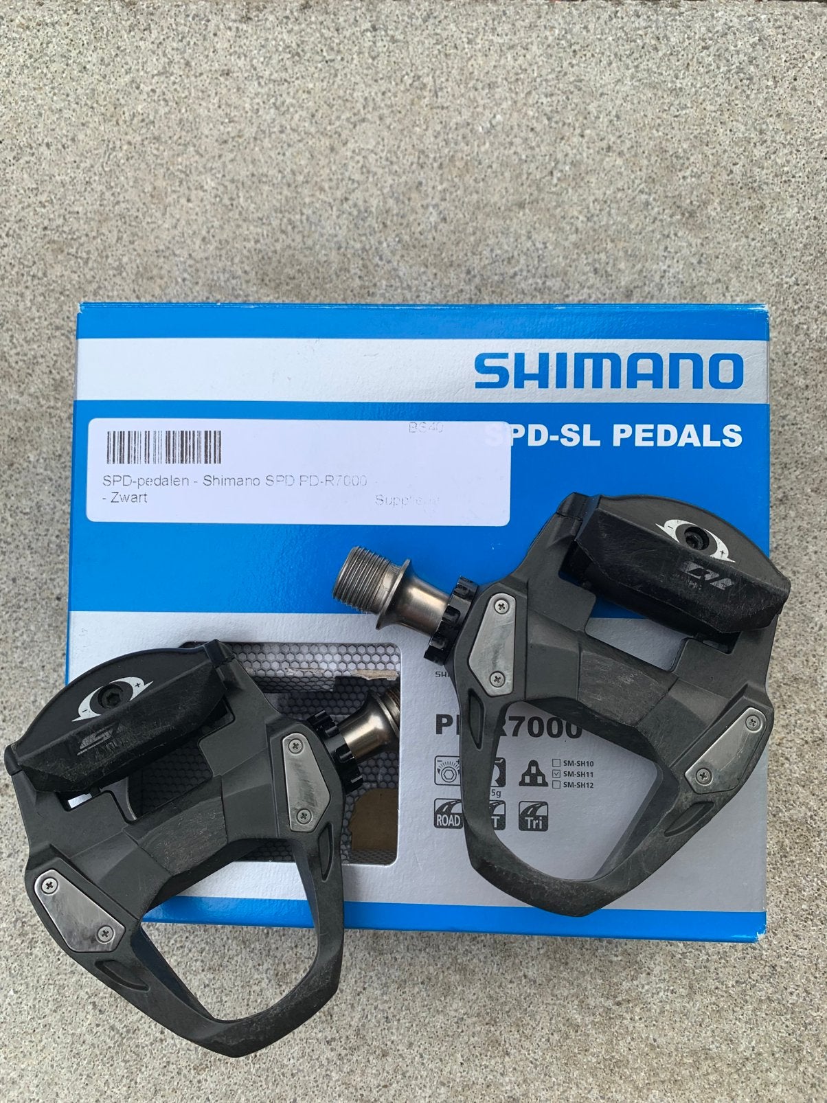 Shimano 105 SPD-SL pedalen PD-R7000, Fietsen en Brommers, Fietsonderdelen, Ophalen of Verzenden, Zo goed als nieuw, Racefiets