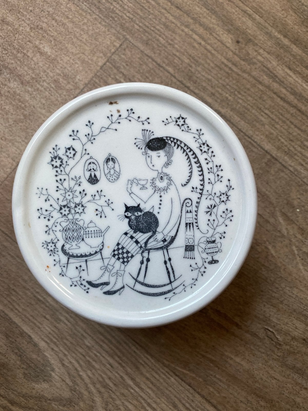Vintage Arabia Finland "Emilia" Suikerpot/Dekseldoosje #12, Antiek en Kunst, Ophalen of Verzenden