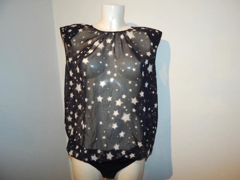 Elisabetta Franchi body top sterren ketting op de rug IT 48, Maat 42/44 (L), Zo goed als nieuw, Zonder mouw, Meerkleurig