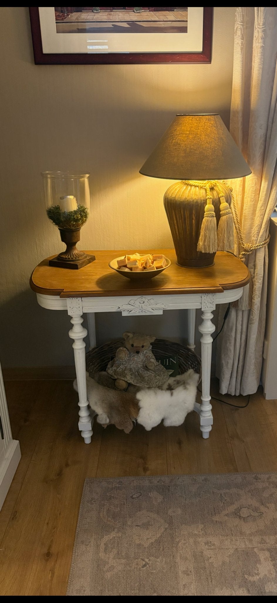 Landelijk bijzettafeltje past bij Rivière Maison, Gebruikt, Hout, 55 tot 75 cm, Ophalen of Verzenden
