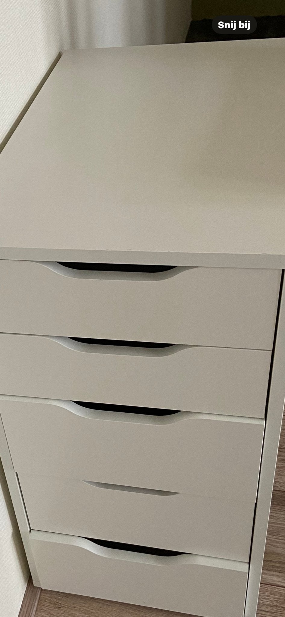 IKEA Alex ladeblok met 5 lades - Wit, Overige materialen, Minder dan 50 cm, Gebruikt, 5 laden of meer