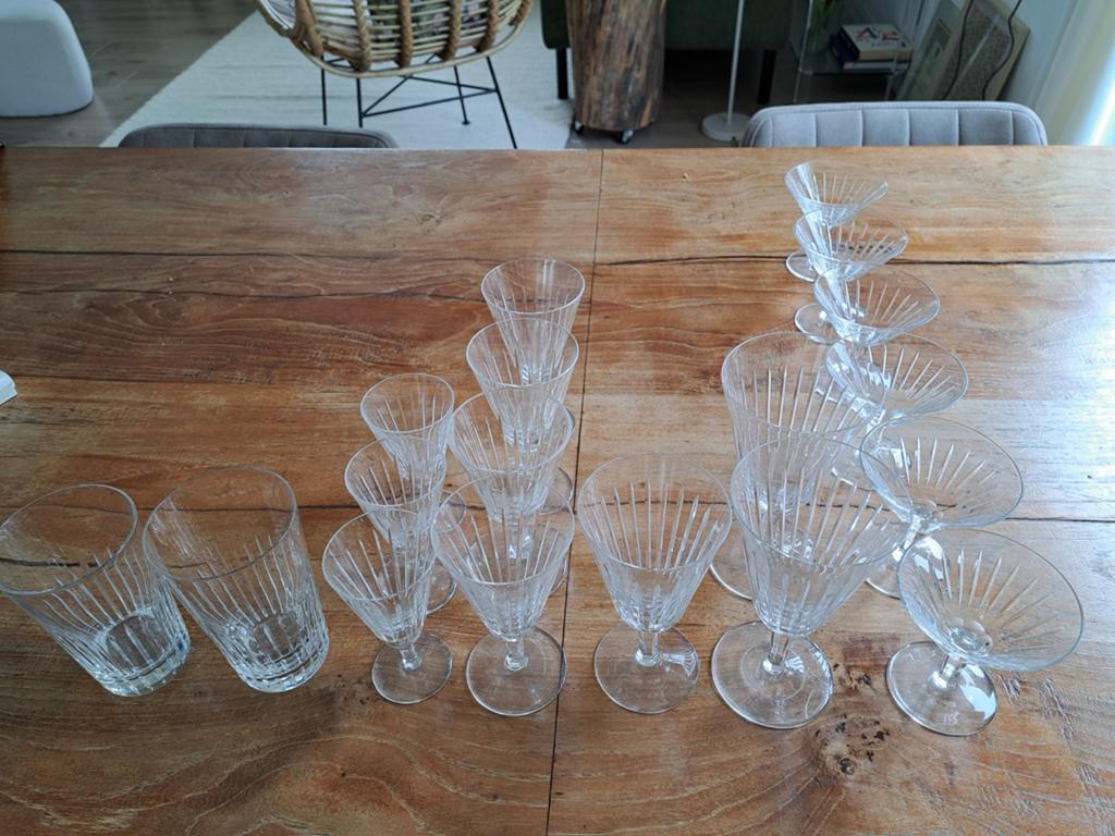 Vintage kristallen glazen set - 60 jaar oud, Antiek en Kunst, Ophalen of Verzenden