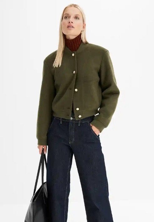 Bomber jack PLUS SIZE maat 54 nieuw herfst winter jas nieuw, Maat 46/48 (XL) of groter, Nieuw, Ophalen of Verzenden, Groen