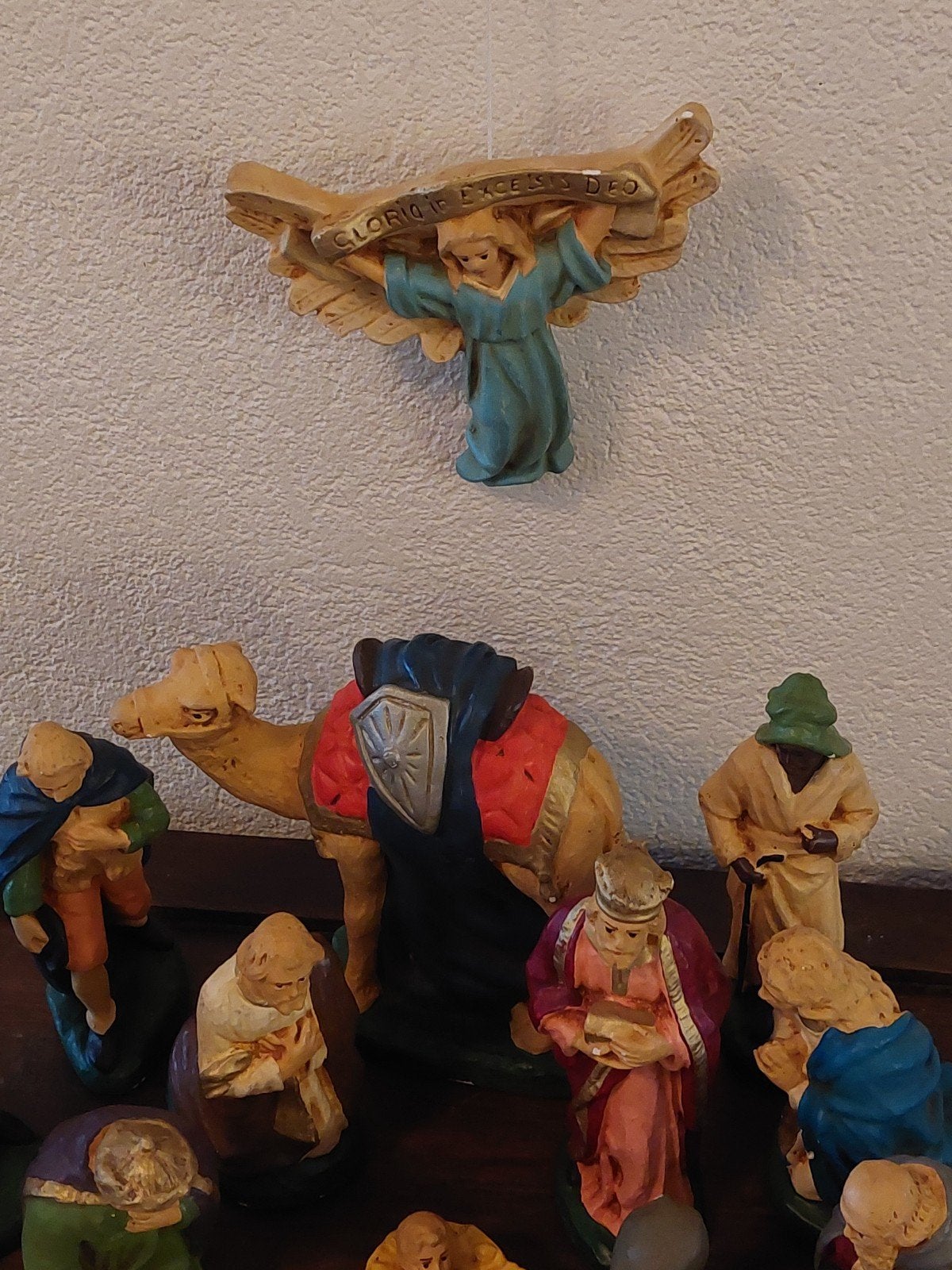 Kerststal, vintage, gips, 20 delig.Uit, Ophalen, Vintage, Gebruikt, Meerkleurig