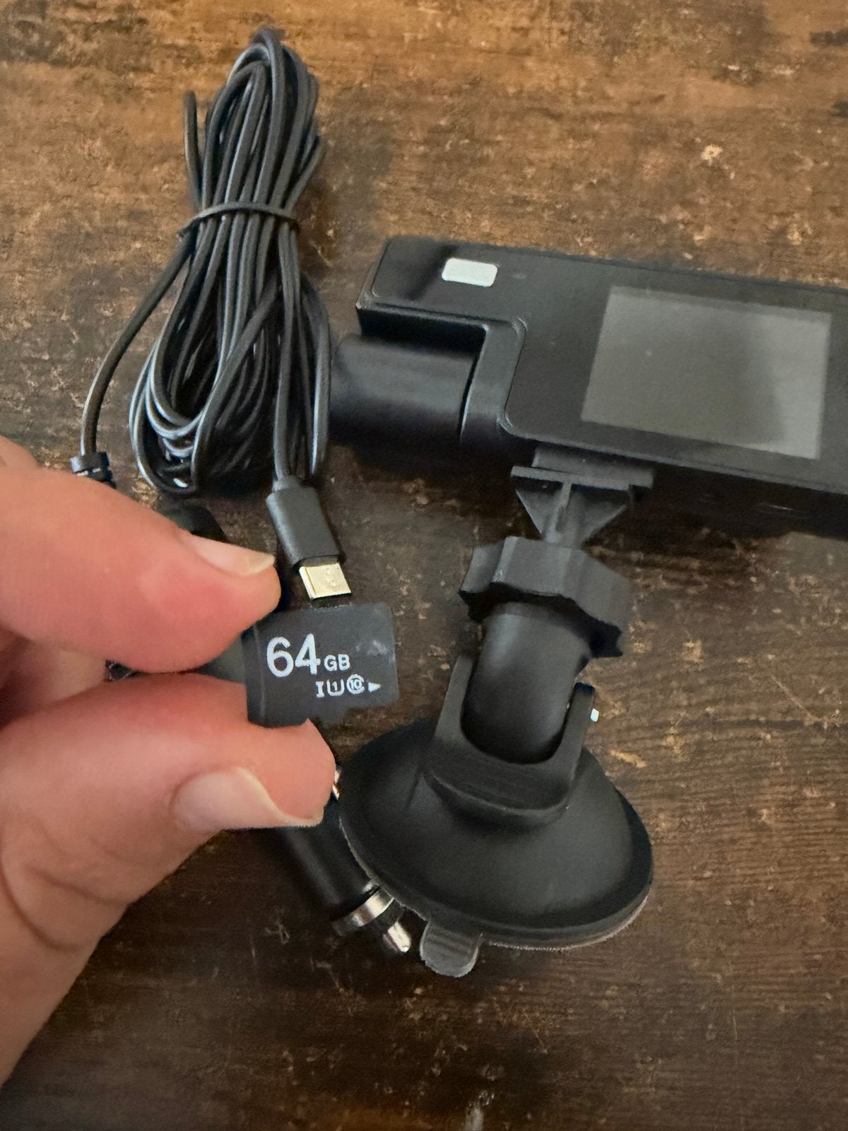 Dashcam met 64GB SD-kaart en zuignapbevestiging, Ophalen of Verzenden, Gebruikt