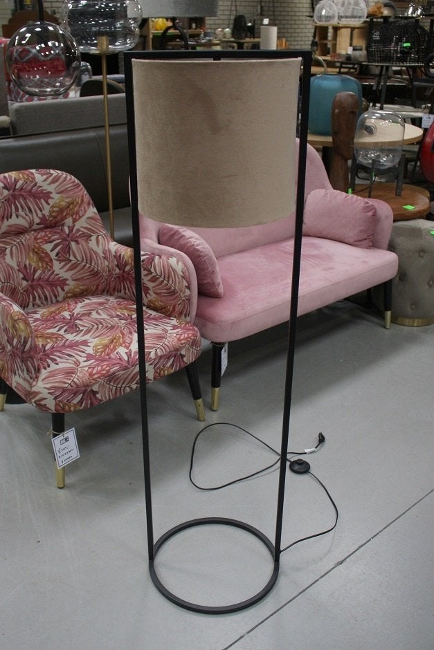 Hippe vloerlamp Santos Light & Living metaal & velvet, Ophalen, E27 (groot), 150 tot 200 cm, Textiel