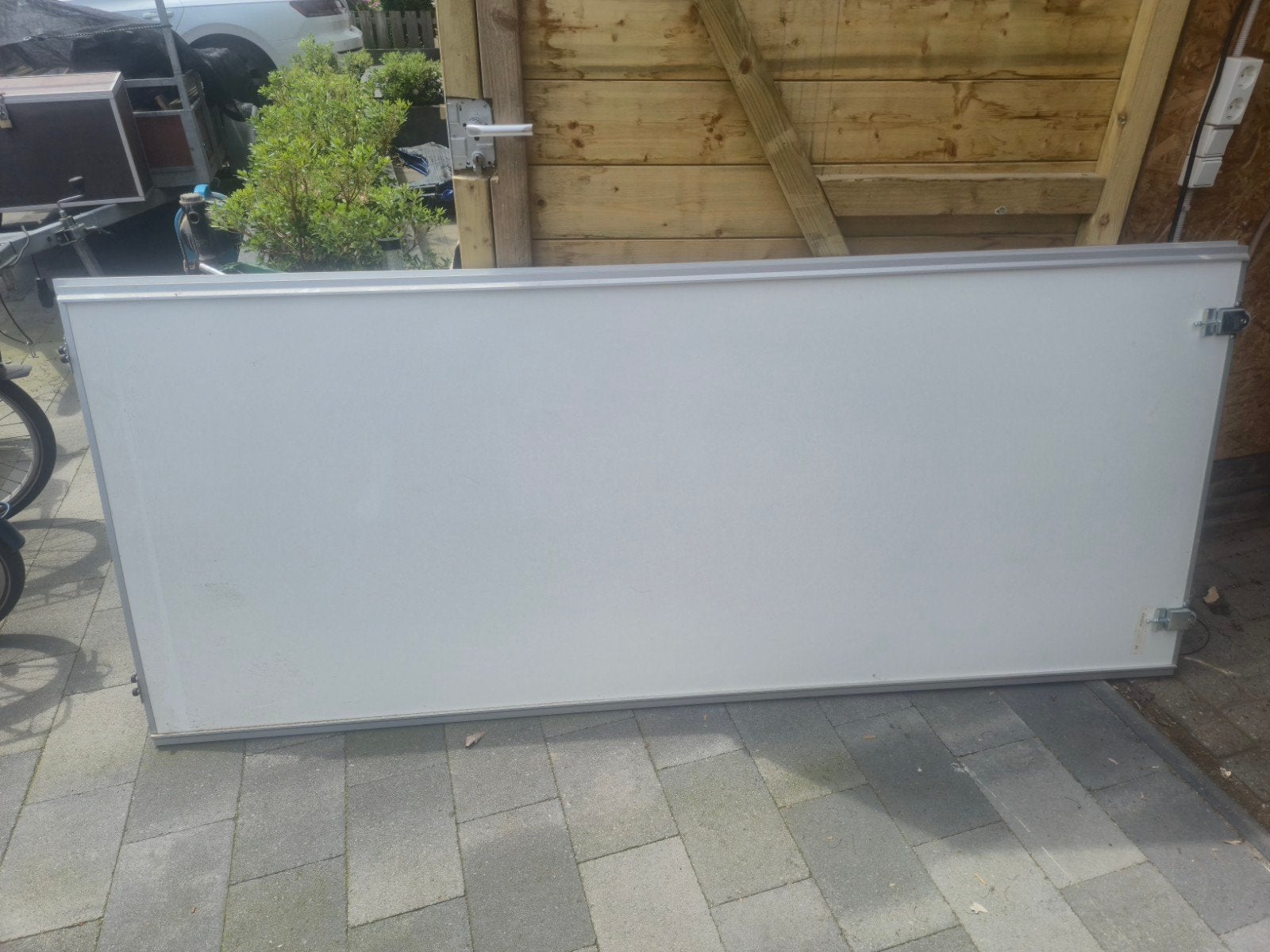 Schuifdeuren 94x222 cm met compleet railsysteem, Ophalen, Gebruikt, 80 tot 100 cm, 215 cm of meer