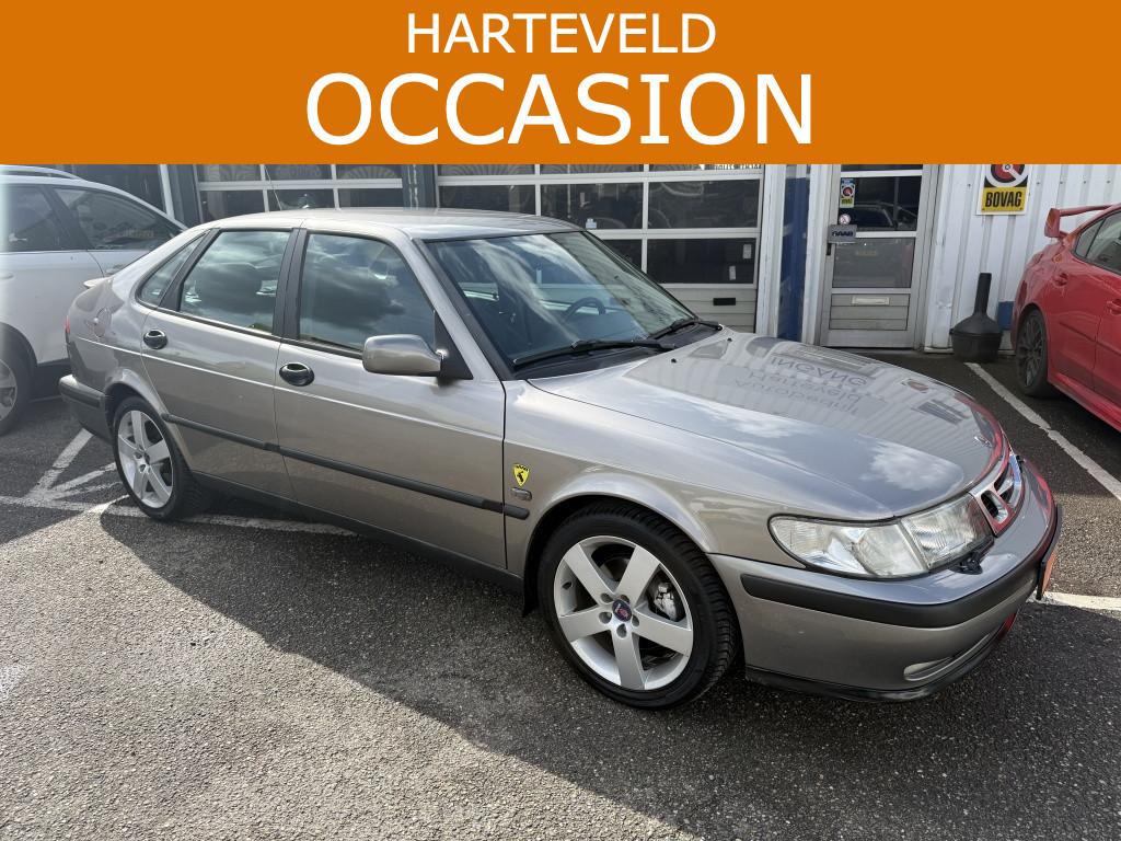 Saab 9-3 S 2.0 Turbo 5deurs (bj 2000), Stof, Bedrijf, Handgeschakeld, Grijs
