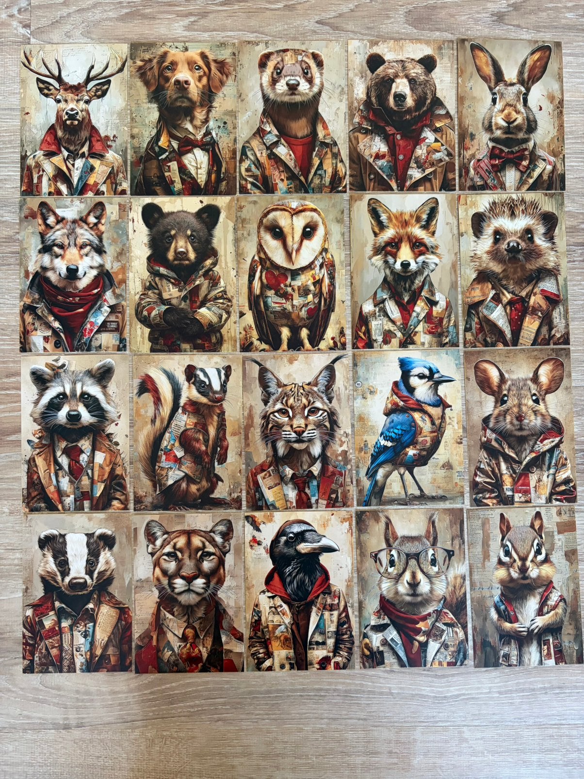 20-delig Kaartenset Whimsical Woodland Animal Nieuw, Ophalen of Verzenden, Nieuw, Papier of Karton, Overige merken
