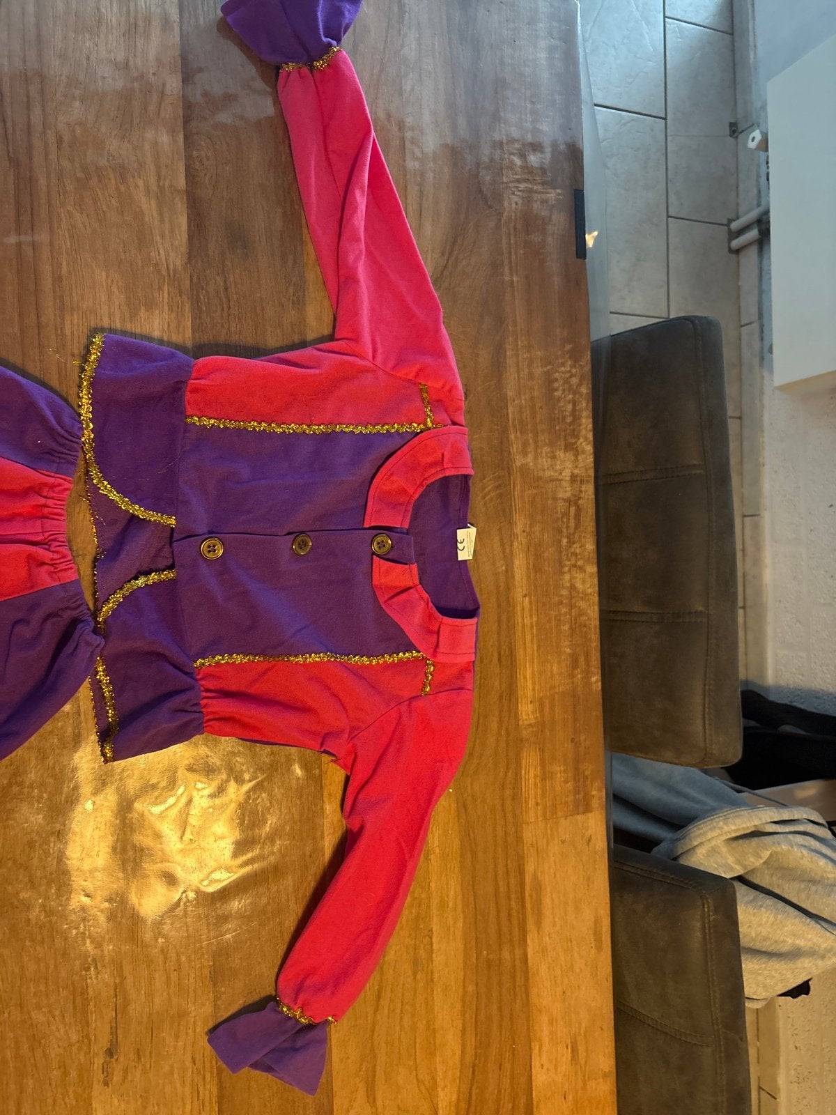 Sinterklaas Pietenpak voor kinderen - Roze/Paars, Ophalen of Verzenden, Gebruikt, 110 t/m 116, Jongen of Meisje