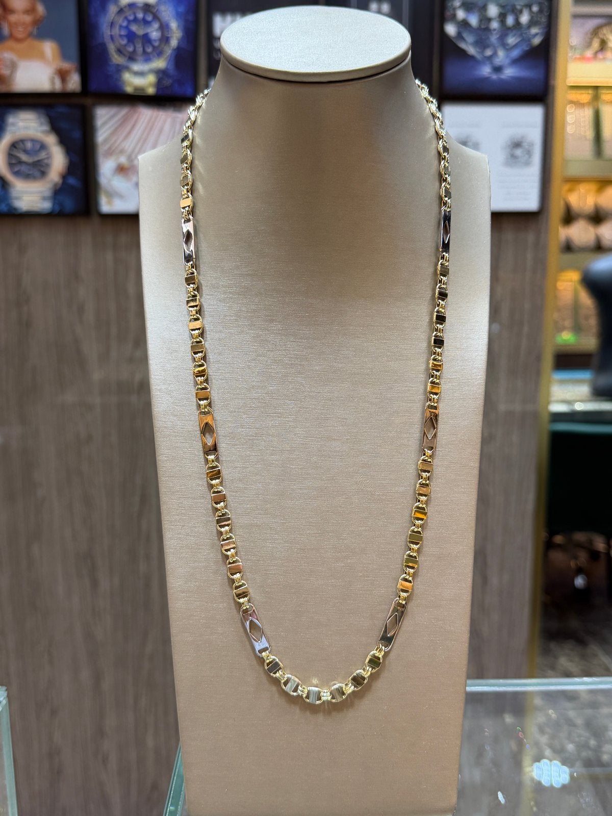 14KT Goud - 28.5 Gram - Ketting - PLATTE MAGNUM