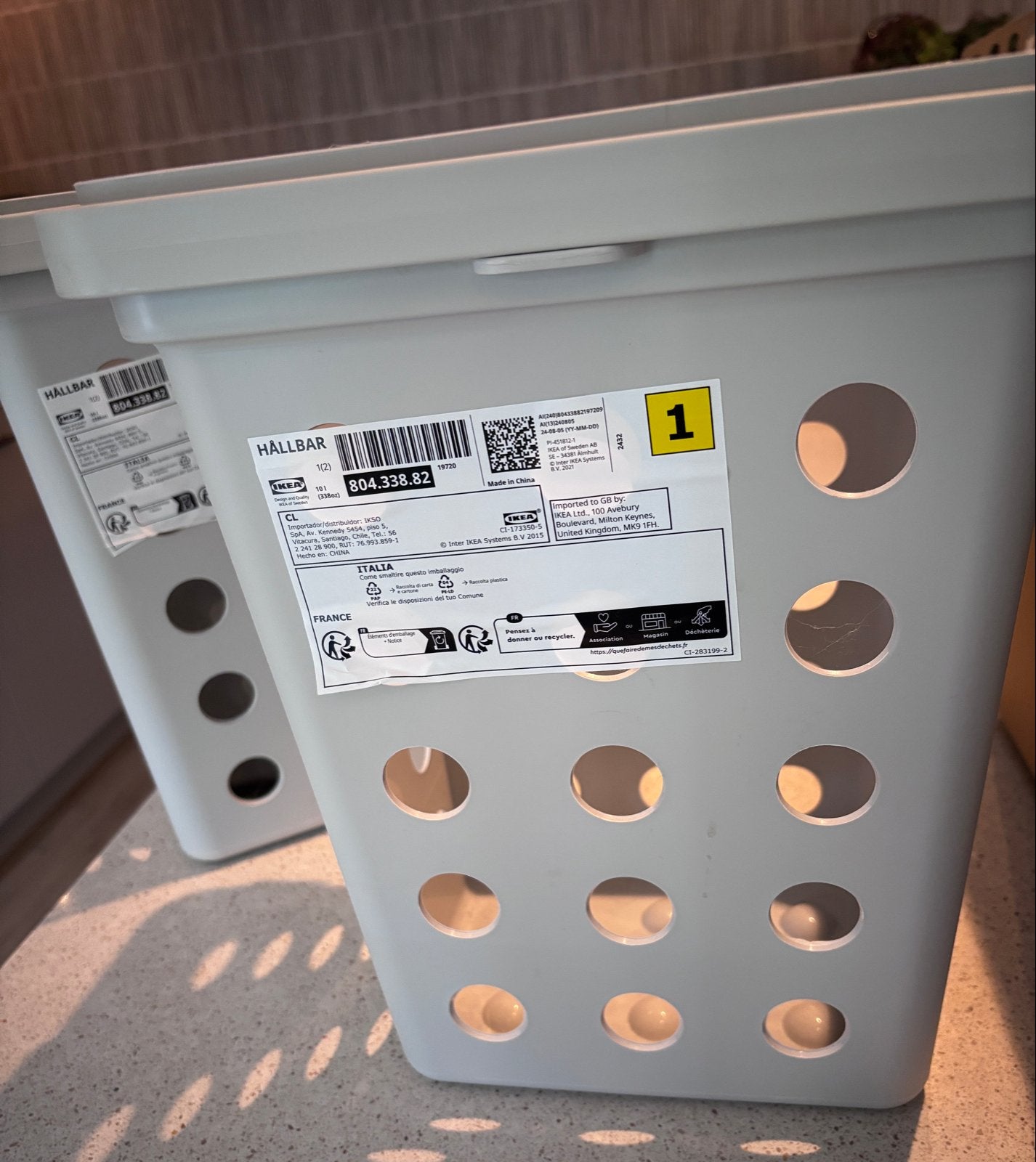 IKEA HÅLLBAR Afvalemmer/Sorteerbak - Grijs, Ophalen, Nieuw, Kunststof, Modern