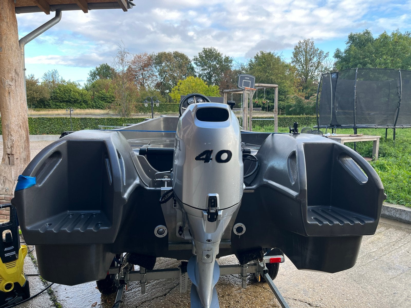 Whaly 400 (2022) met Honda 40 pk (2023) met kalf trailer, Overige merken, Buitenboordmotor, Zo goed als nieuw, Polyester