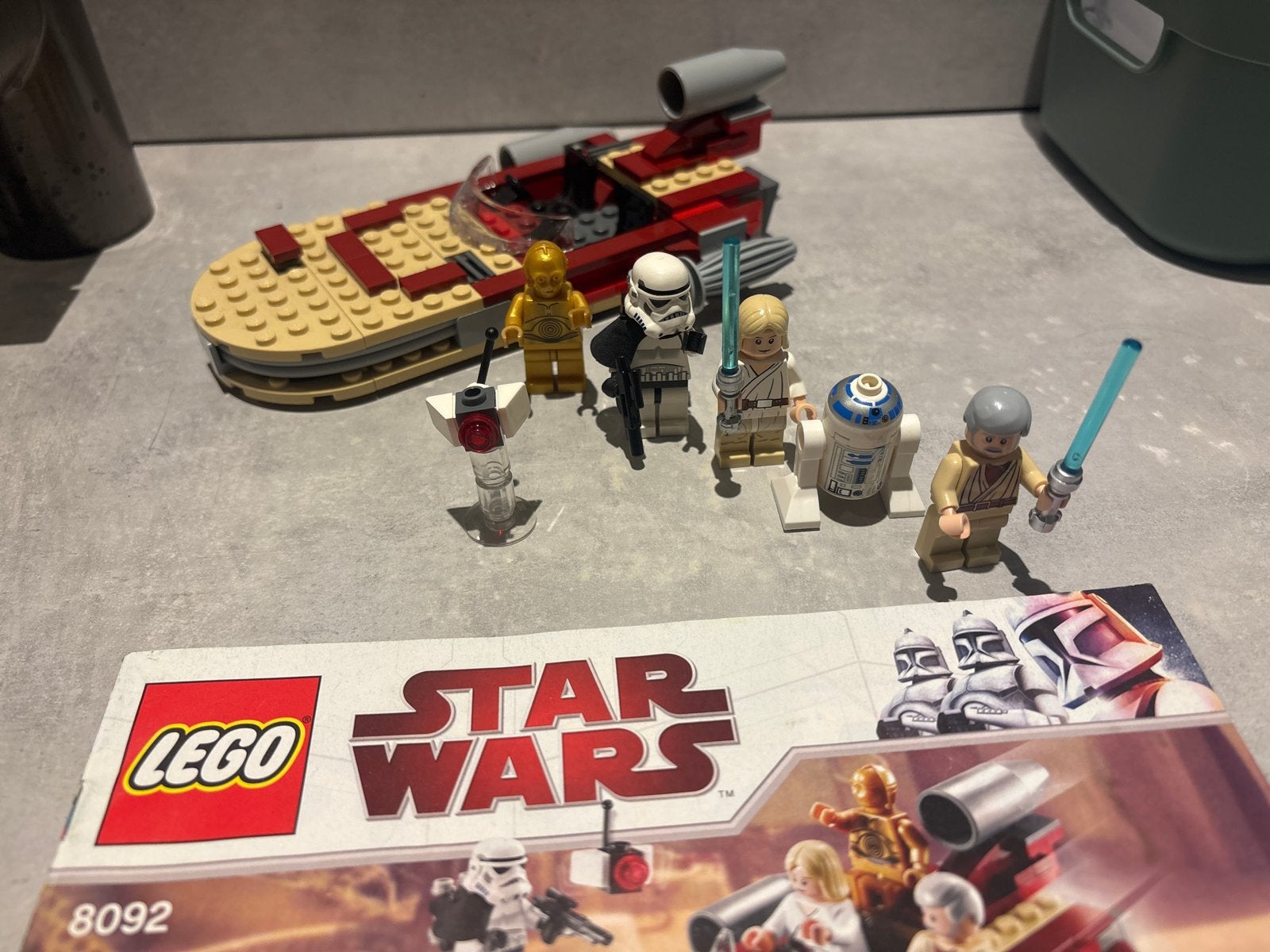 Lego Star Wars 8092 Luke's Landspeeder met minifiguren, Gebruikt, Star Wars, Lego, Ophalen of Verzenden