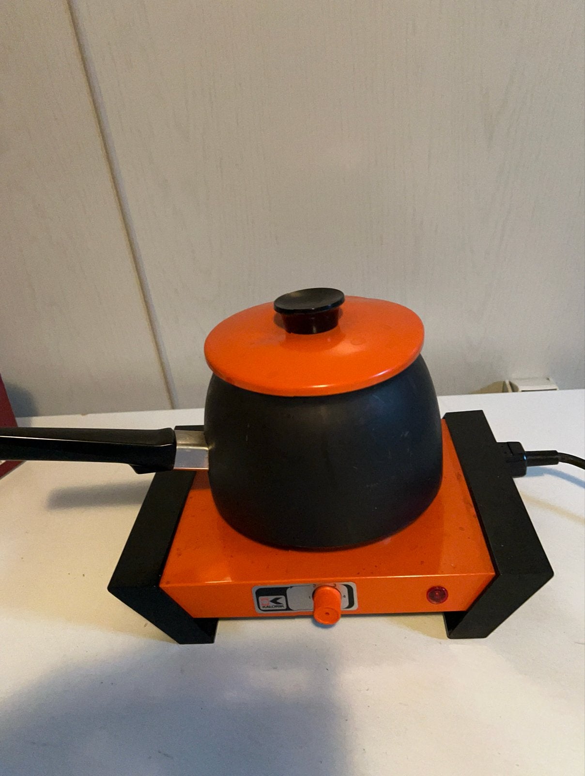 Vintage Elektrische Kookplaat met Pan - Oranje, Ophalen of Verzenden, Overige typen