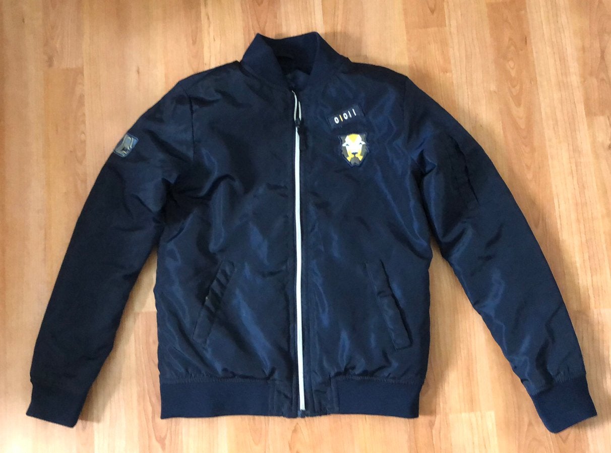 ZGAN Bomber jack jas 146/152 HEMA donkerblauw, Ophalen of Verzenden, Zo goed als nieuw, Jongen of Meisje, Jas