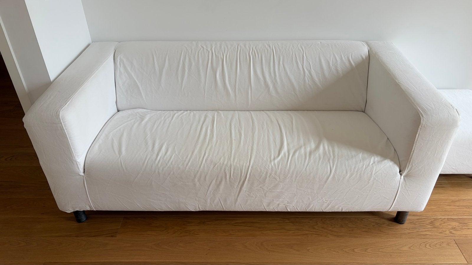 IKEA KLIPPAN Sofa + Ottoman + Extra Red Cover, Ophalen, Gebruikt, 150 tot 200 cm, Tweepersoons