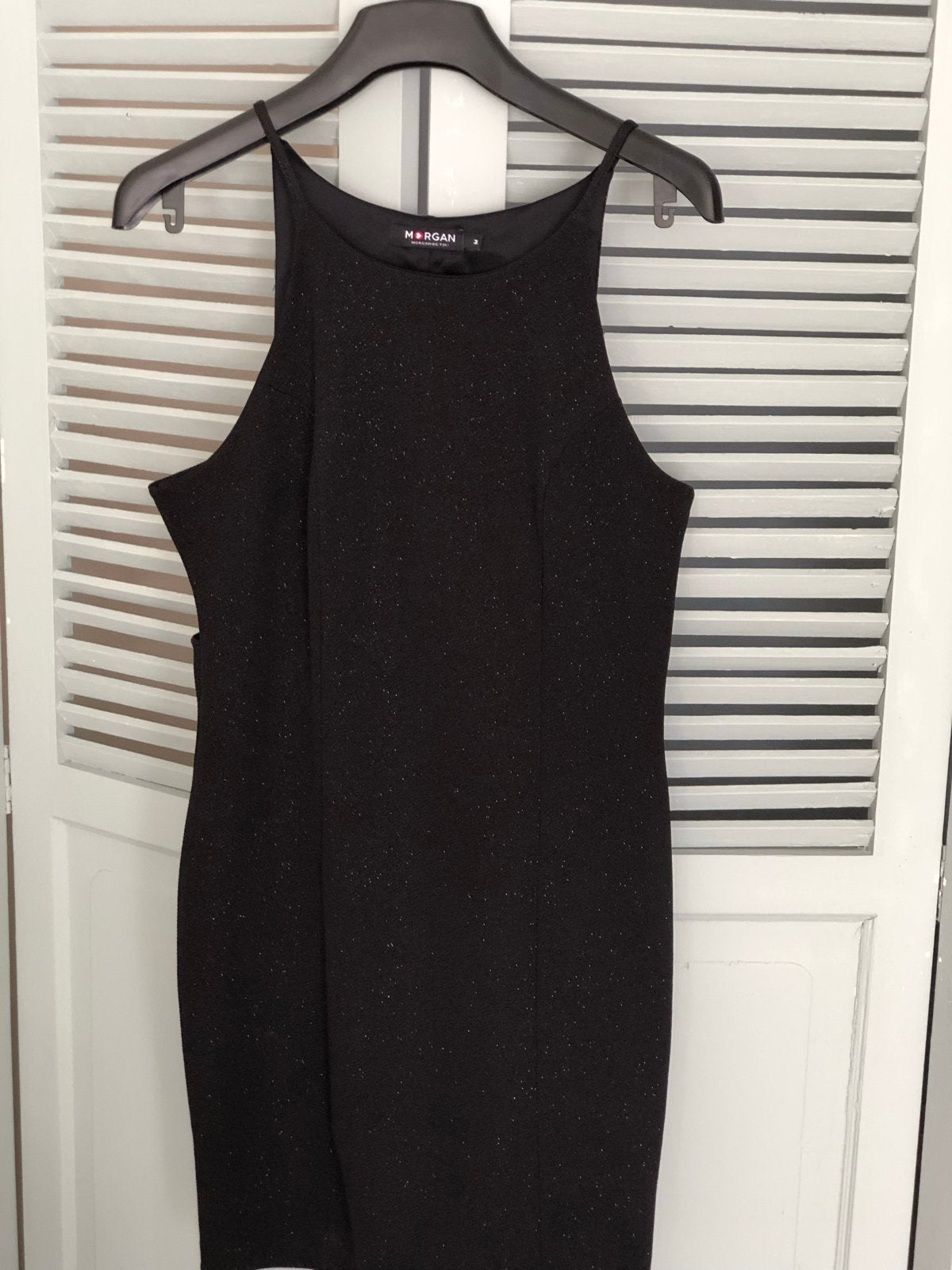 Morgan zwart glitter jurkje met cut-outs, maat M, Maat 38/40 (M), Zwart, Ophalen of Verzenden, Zo goed als nieuw
