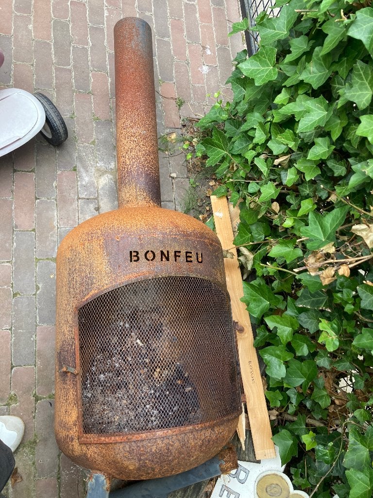 Oude hout kachel, Ophalen, Gebruikt