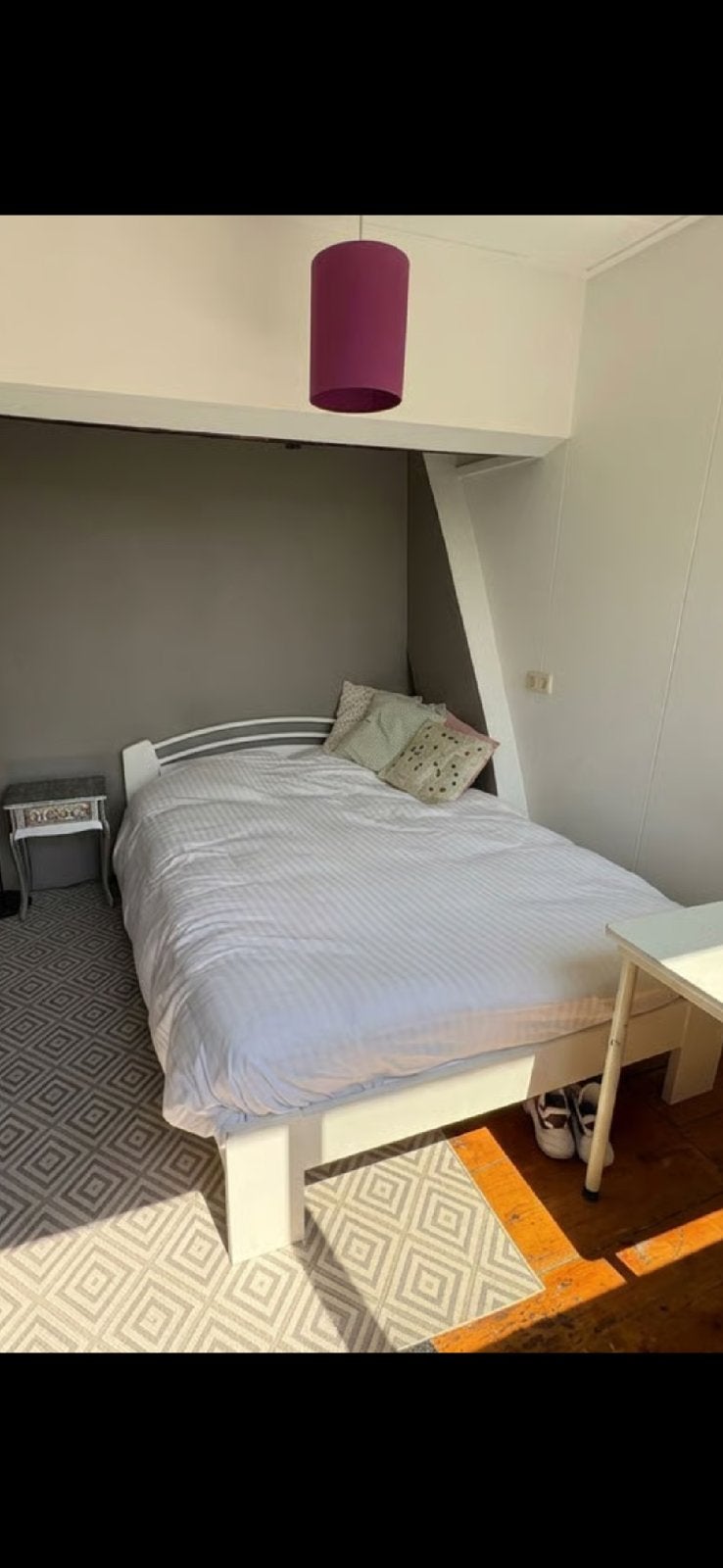 Bed 140 x 200 COMPLEET, Ophalen, Wit, Tweepersoons, 140 cm