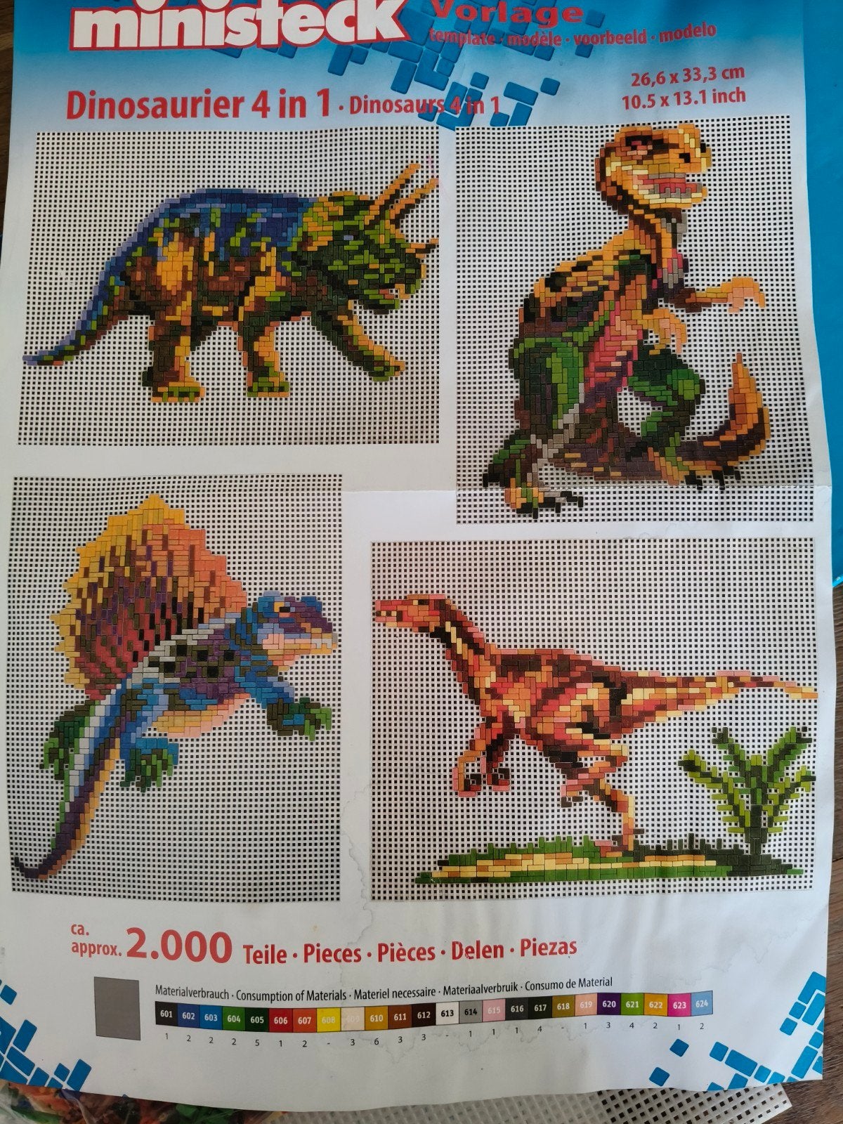 Ministeck Dinosaurus 4 in 1 - Nieuwstaat, Ophalen of Verzenden, Gebruikt, (Grond)plaat
