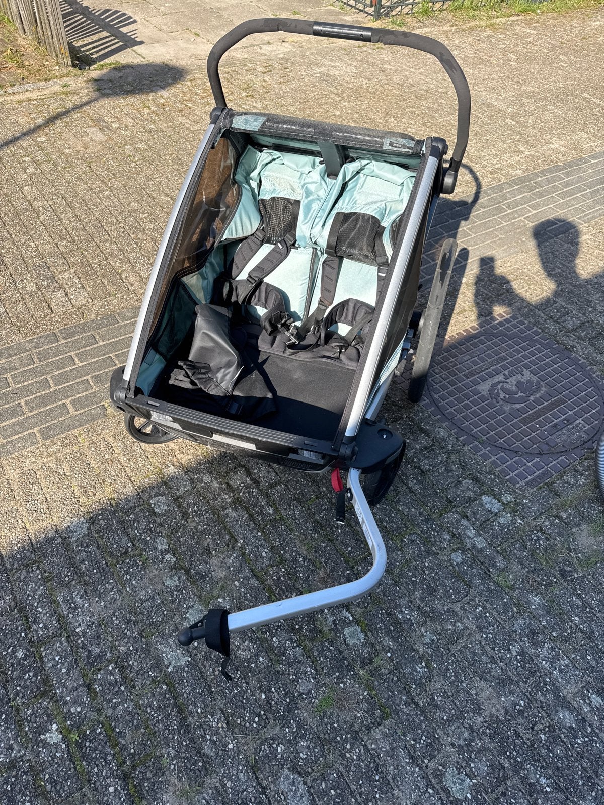 Thule Chariot Cross 2P - Fietskar en Wandelwagen, Gebruikt, Duowagen, Ophalen, Kinderwagen