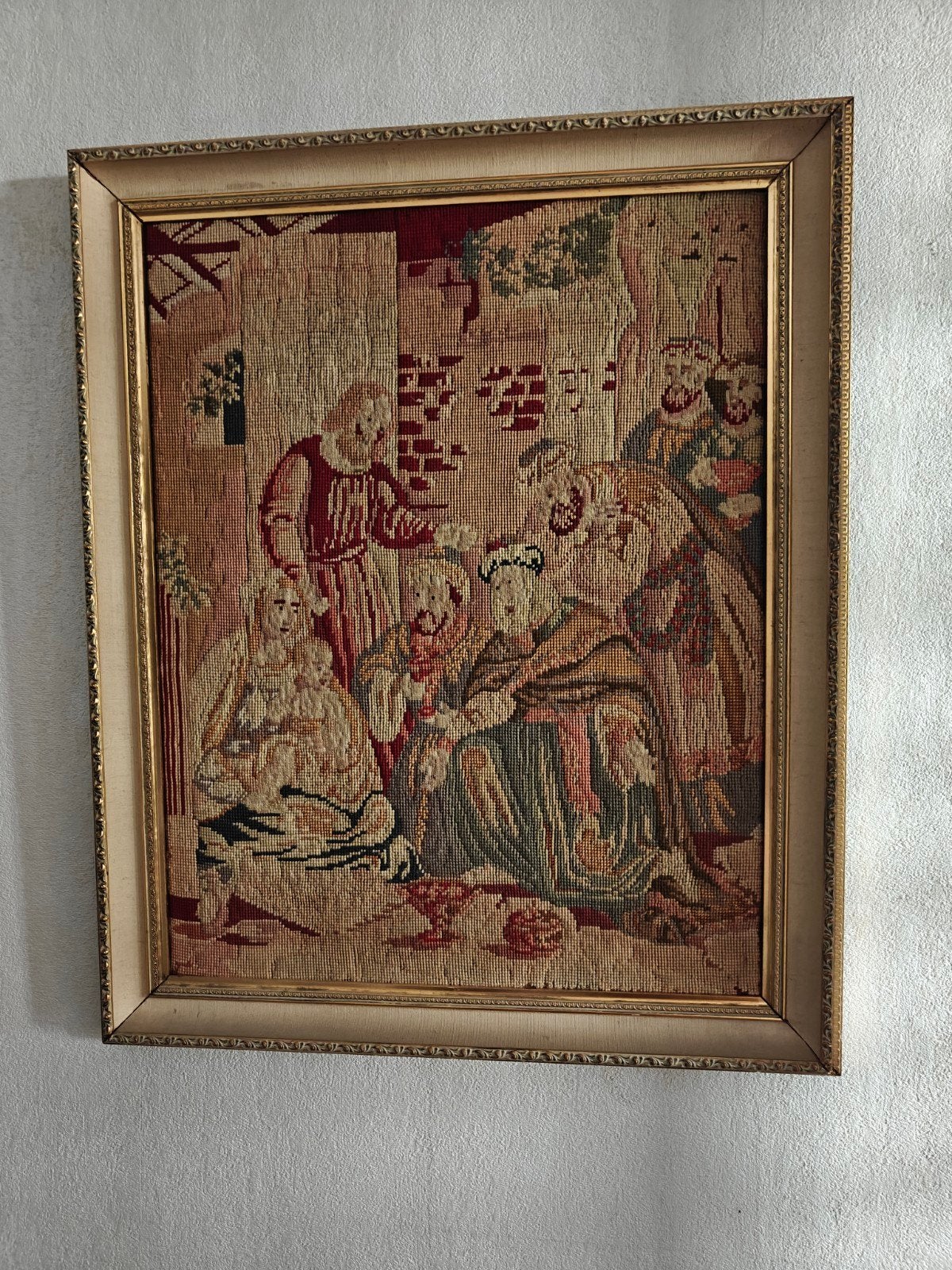Gobelin in prachtige lijst, Antiek en Kunst, Ophalen of Verzenden