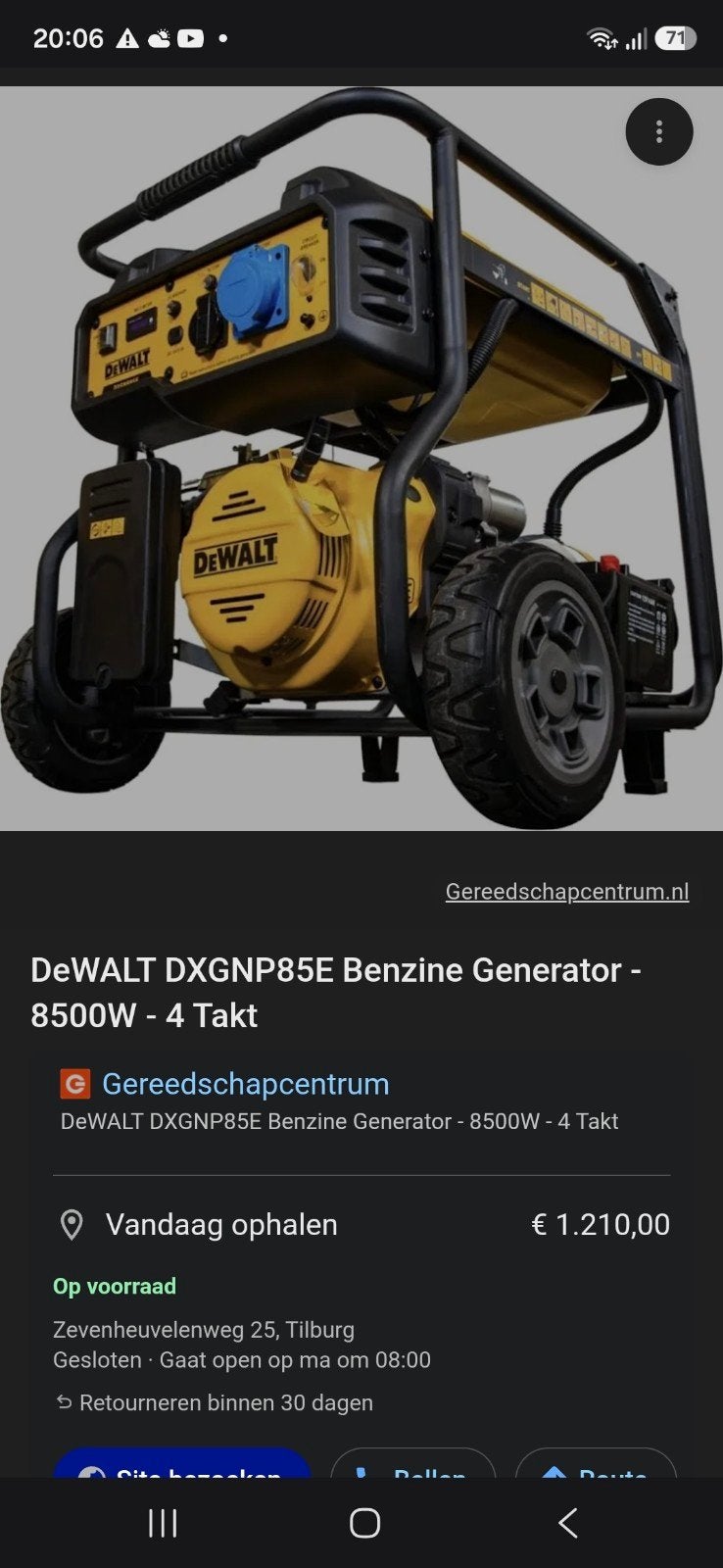 DeWALT DXGNP85E Benzine Generator - 8500W - 4 Takt, Ophalen of Verzenden, Nieuw, 5 tot 10 kVA, Benzine