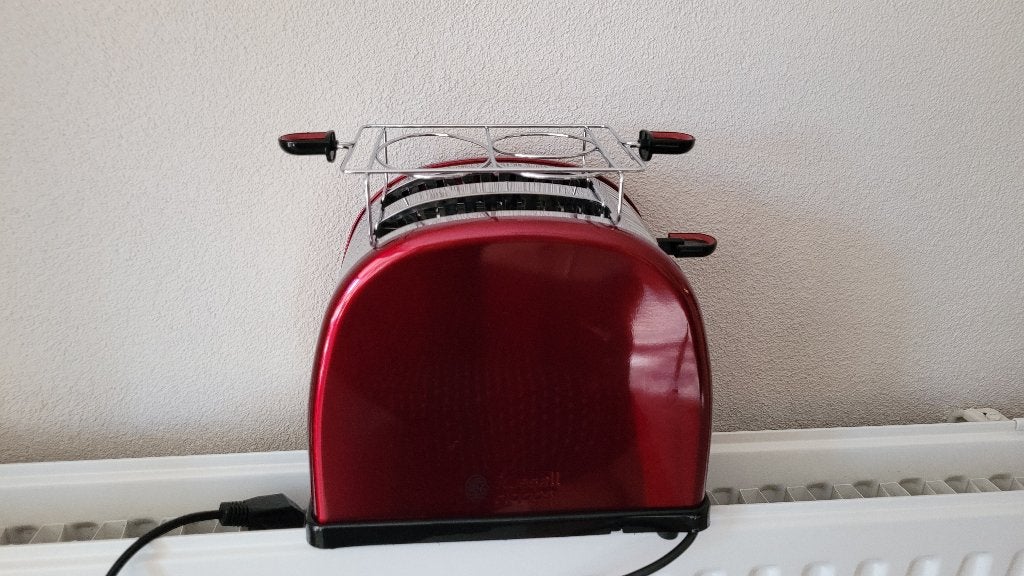 Russell Hobbs rode broodrooster, Witgoed en Apparatuur, Broodroosters, Ophalen of Verzenden, Zo goed als nieuw, Uitneembare kruimellade