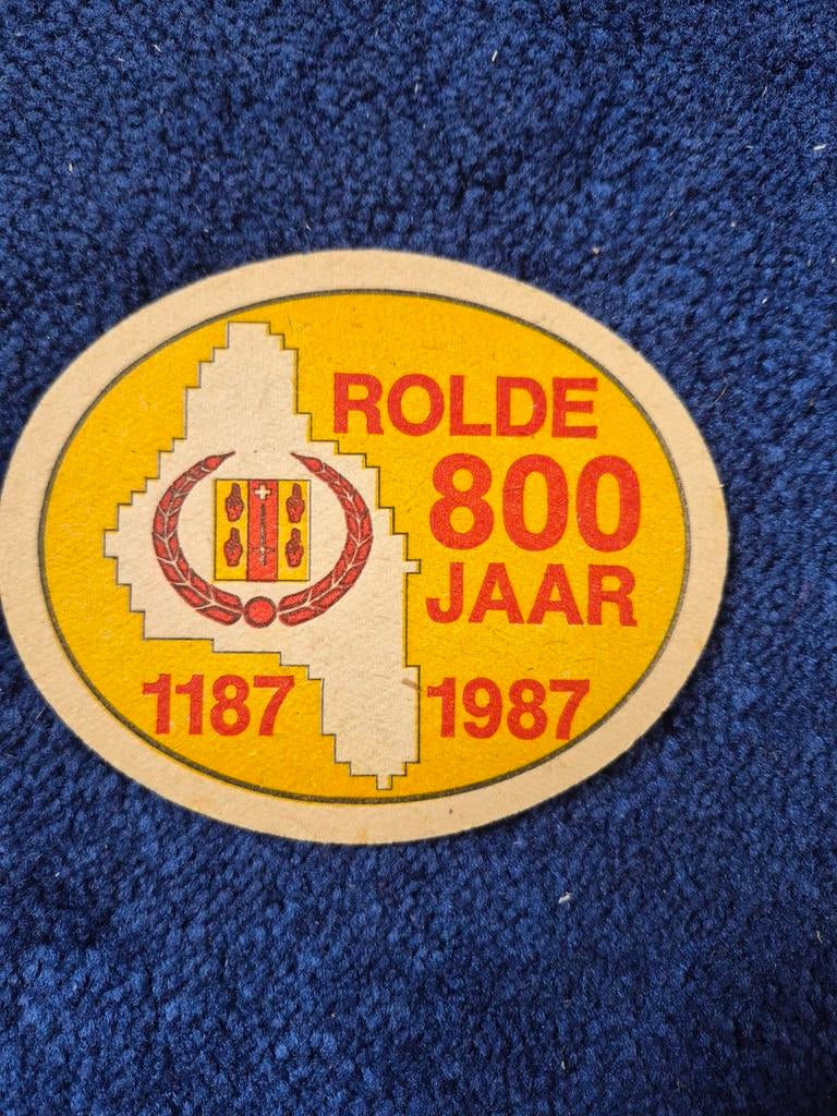 Amstel bierviltje - Rolde 800 Jaar (1187-1987), Verzamelen, Biermerken, Ophalen of Verzenden