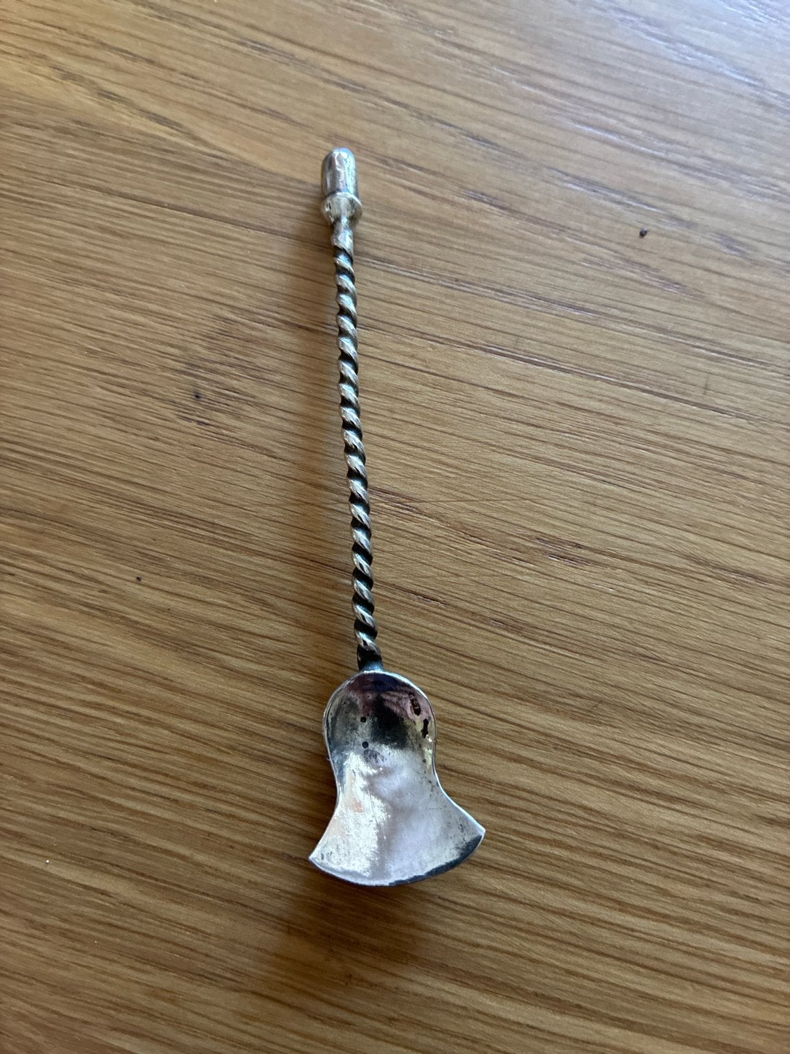 Antiek zilveren strooilepeltje 8 cm zwaardje, Verzenden, Zilver