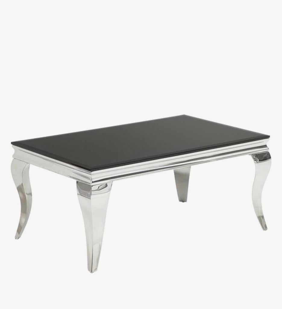 Salontafel zilver met zwart, Ophalen of Verzenden, Zo goed als nieuw