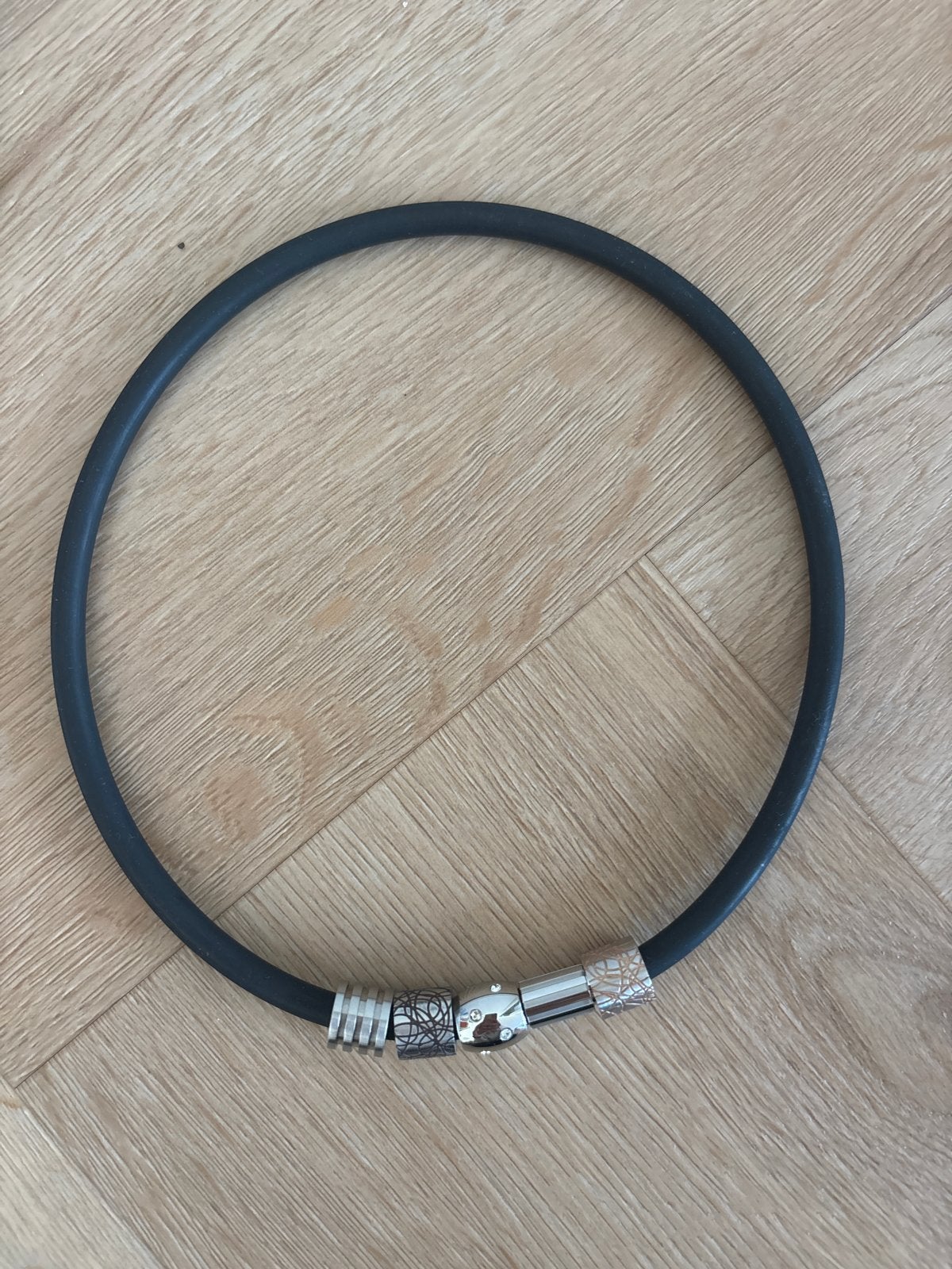 Melano ketting met verwisselbare elementen, Ophalen of Verzenden, Gebruikt, Zwart, Overige materialen