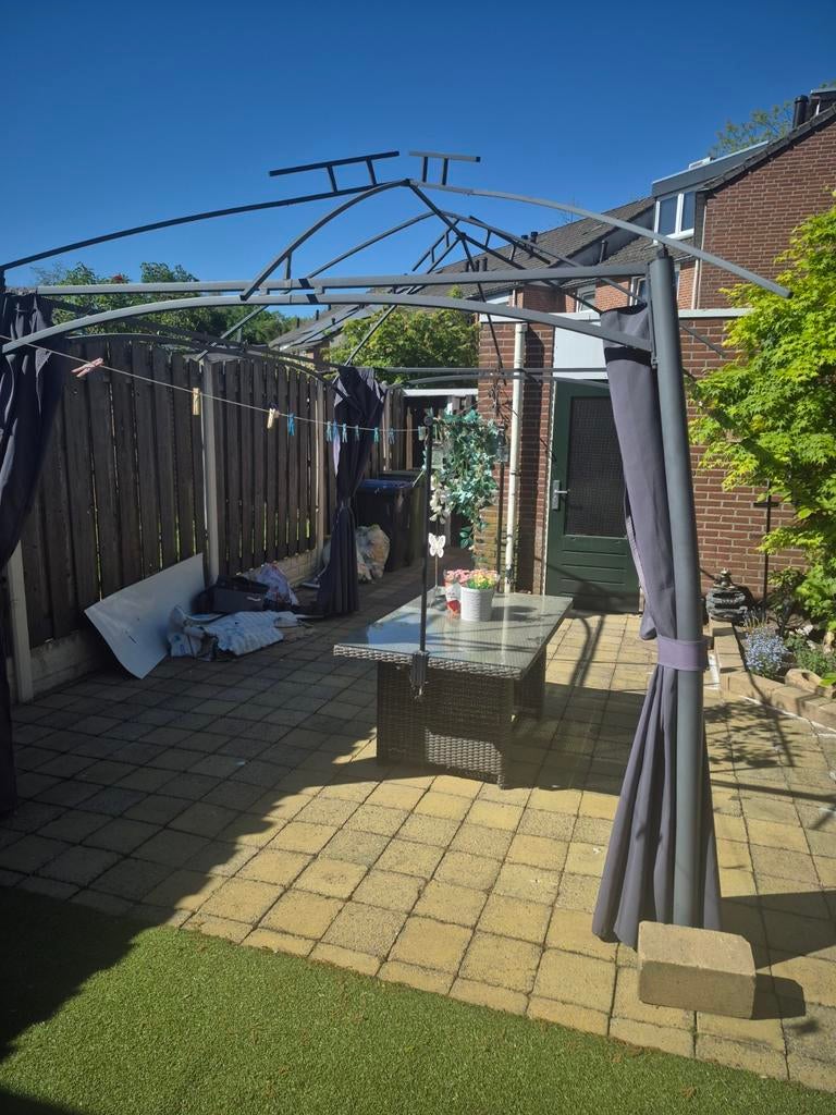 Groot Paviljoen 4x3 meter met alle doeken, Gebruikt, Minder dan 4 meter, Paviljoen, 2 meter of meer
