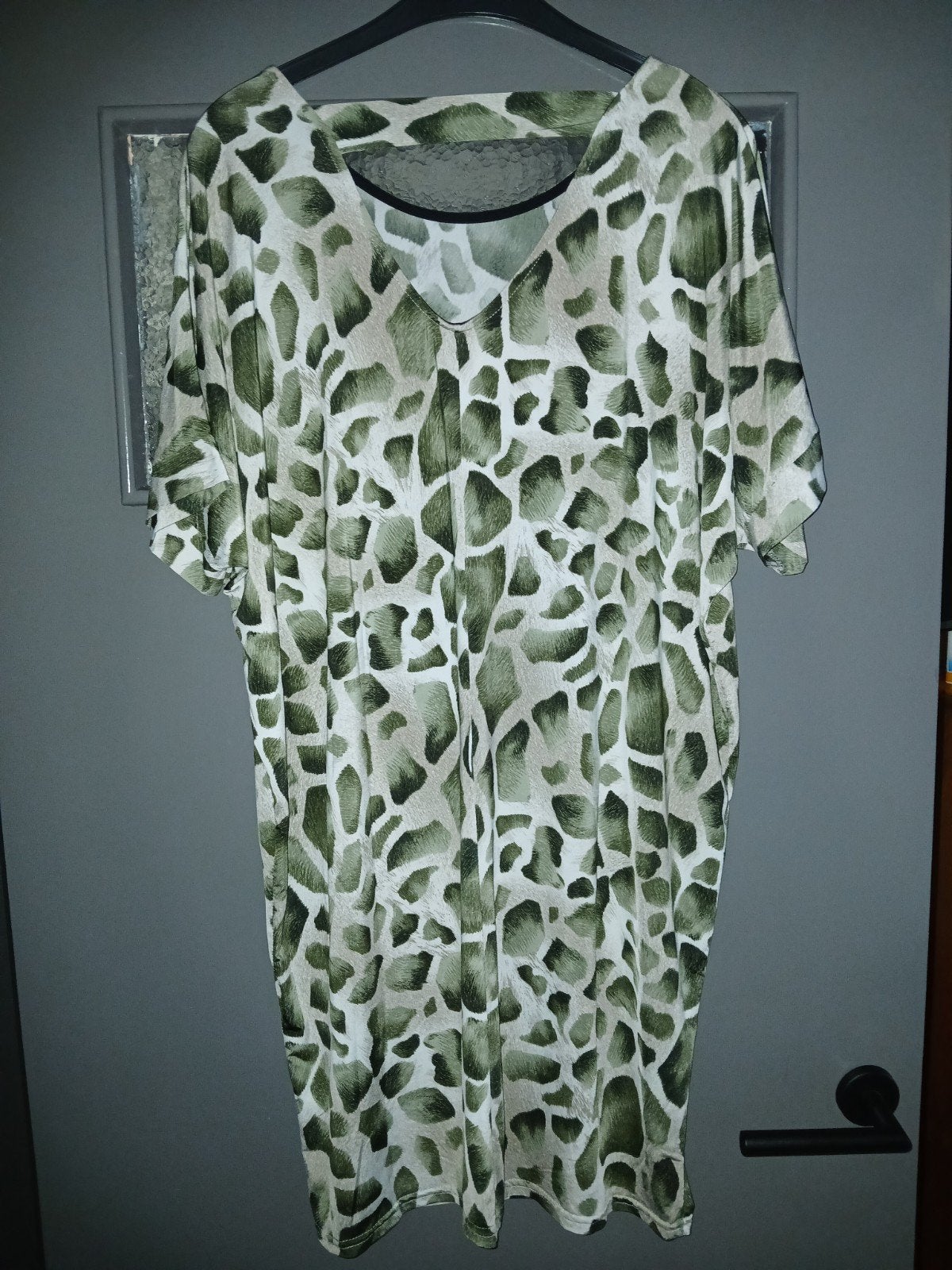 Travelstof tuniek groene print maat L/ XL, Maat 46/48 (XL) of groter, Ophalen of Verzenden, Zo goed als nieuw, Boven de knie